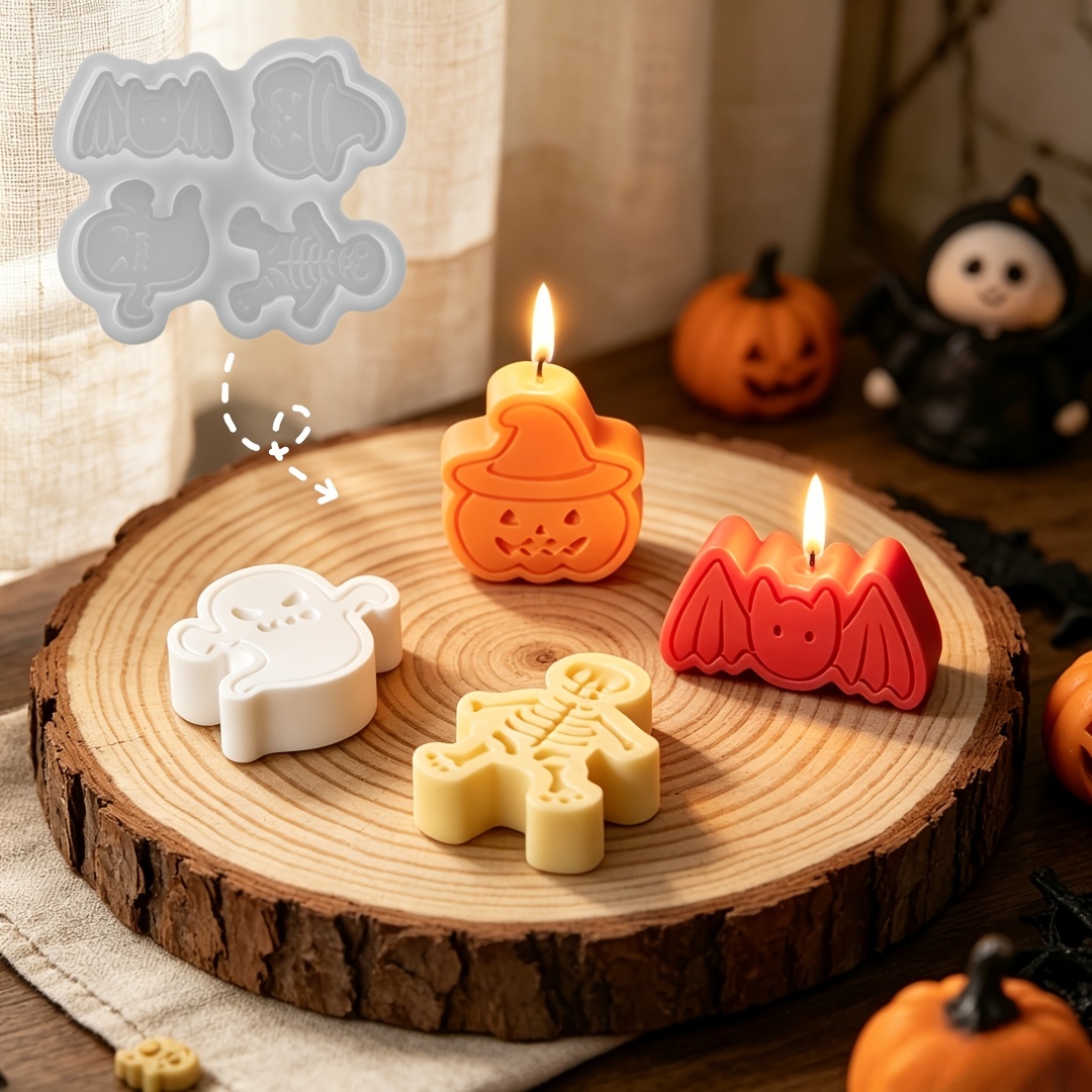 Resin Art Clay - 4-fach Silikonharzform-Set für DIY-Tonfiguren wie Geister,