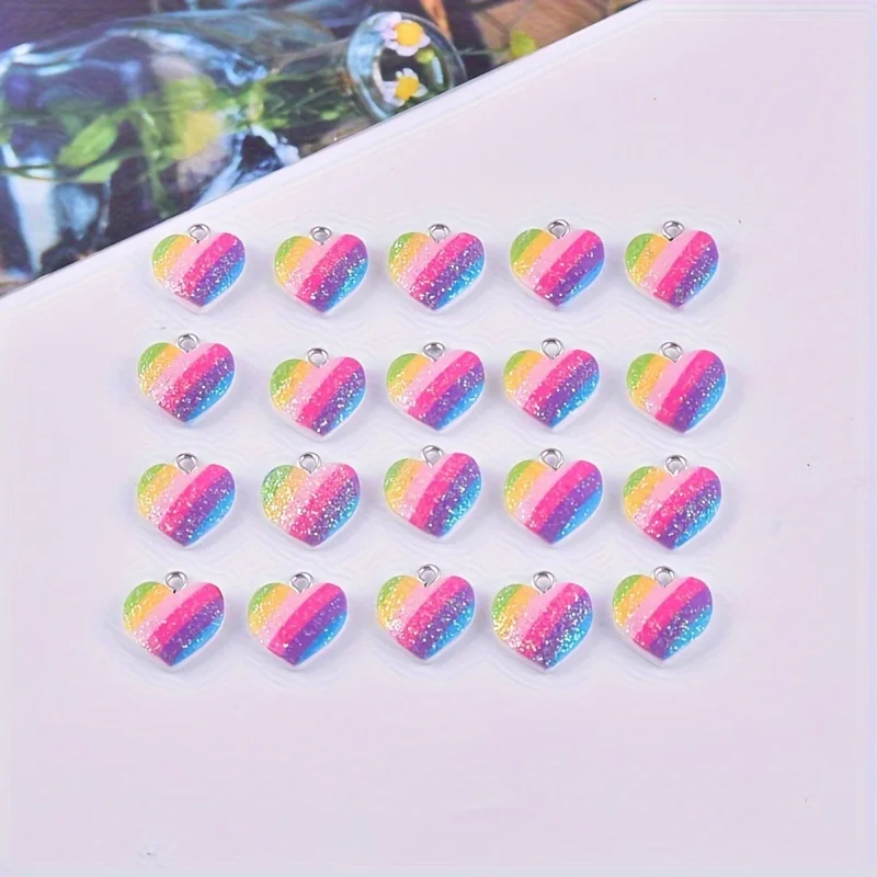 10 Stück bunte Herz-Harz-Anhän – Resin Art Pendant Bewertung und Preis